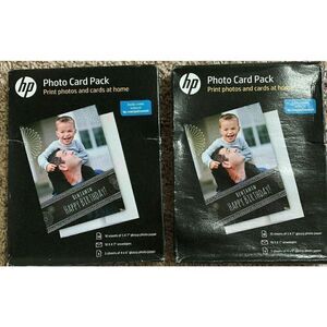 HP Photo Card 2 Packs of 10 (5” x 7”) Glossy Photo Paper/Envelopes & 5 (4” x 6”)